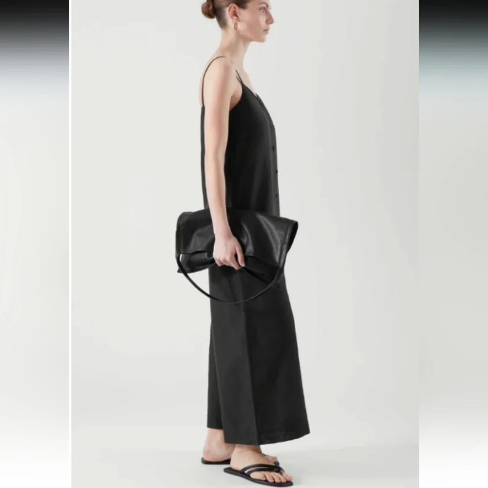 COS Linen Belted Wide Leg Jumpsuit Black 4
